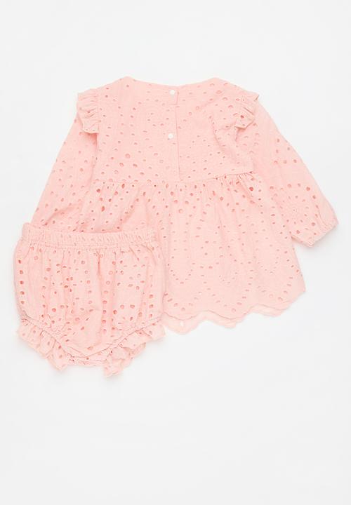 Pop Candy - Anglaise short & top set-pink