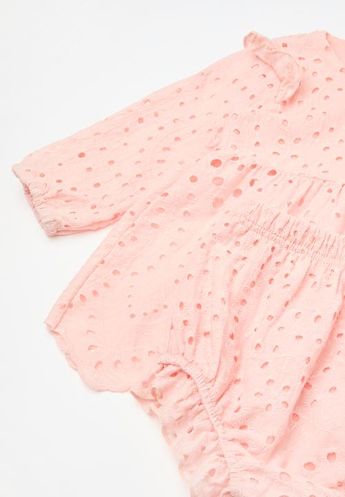 Pop Candy - Anglaise short & top set-pink