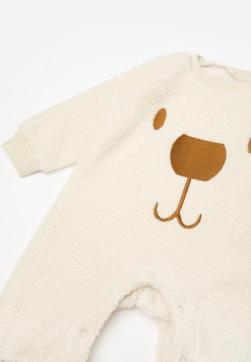 Pop Candy - Teddy fleece romper - ecru