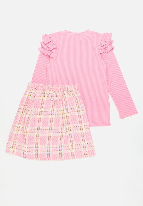 Pop Candy - Frill tee & skirt set - pink