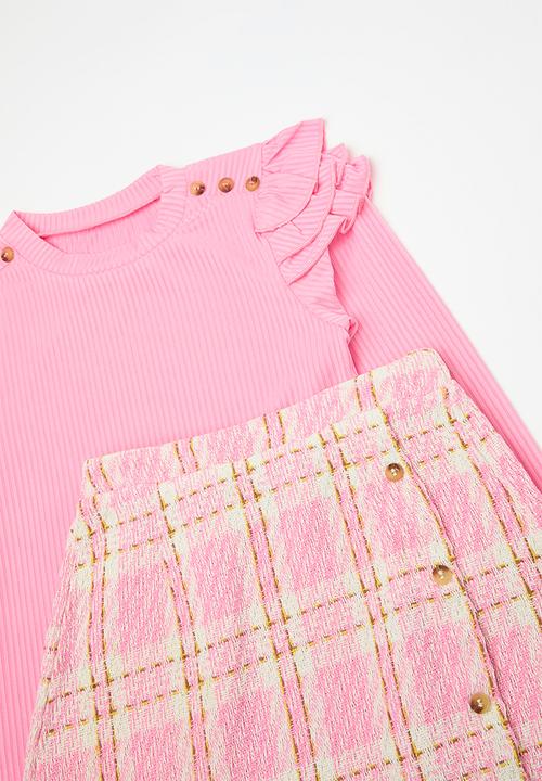 Pop Candy - Frill tee & skirt set - pink