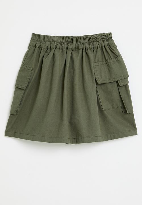 Pop Candy - Wrap utility skirt - khaki