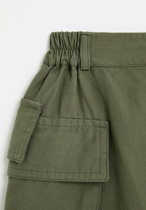Pop Candy - Wrap utility skirt - khaki