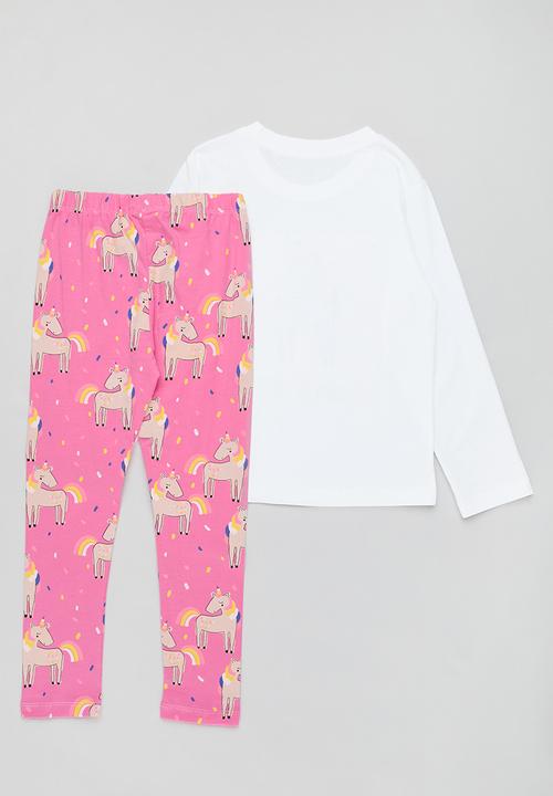 Pop Candy - Tee & legging set - white/pink