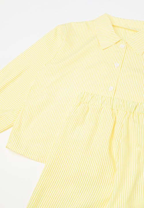 Pop Candy - Striped 2 piece set-yellow & white
