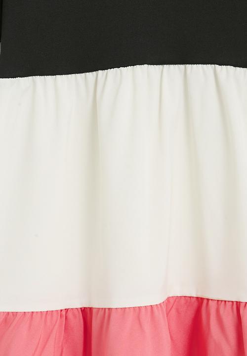 Pop Candy - Contrast tiered dress - multi