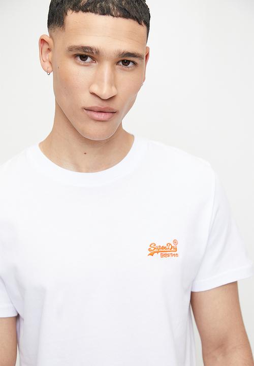 Superdry. - Essential logo emb tee - optic/hazard orange