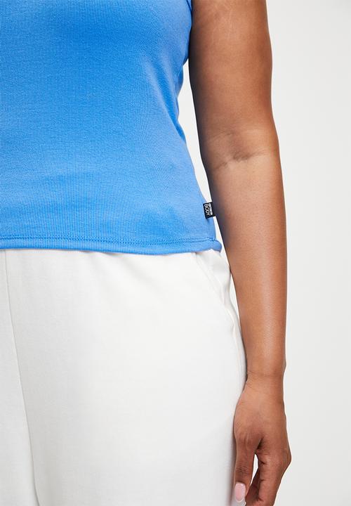 Cotton On - Plus Active Core Rib Racer Tank - Tranquil Blue