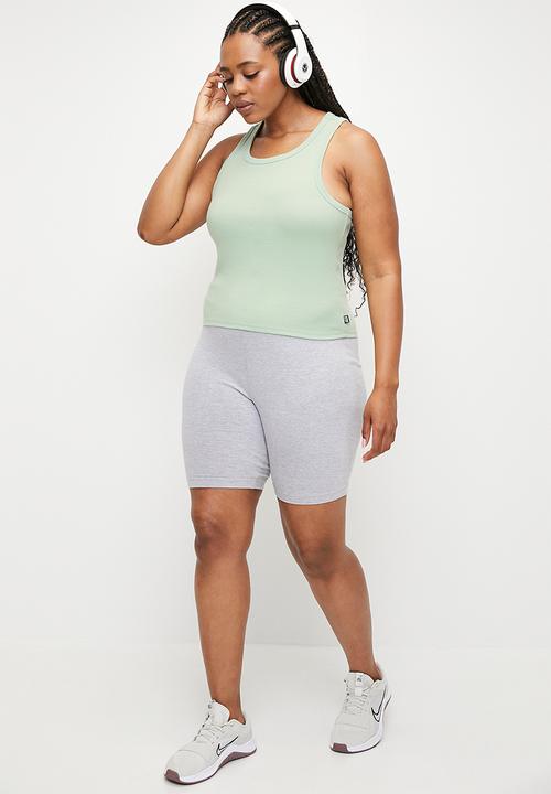 Cotton On - Plus Active Core Rib Racer Tank - Silt Green