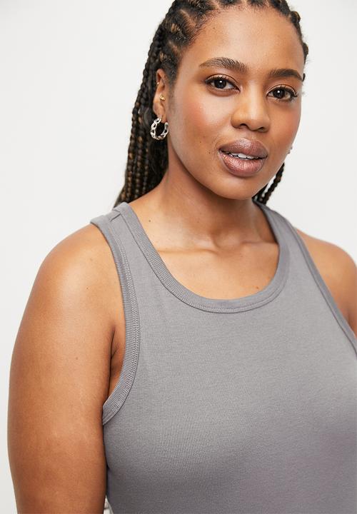 Cotton On - Plus Active Core Rib Racer Tank - Allspice