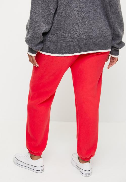 Cotton On - Plus Plush Essential Gym Sweatpant - Raspberry/ Light Raspberry