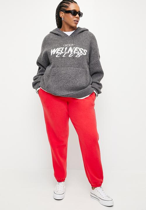 Cotton On - Plus Plush Essential Gym Sweatpant - Raspberry/ Light Raspberry