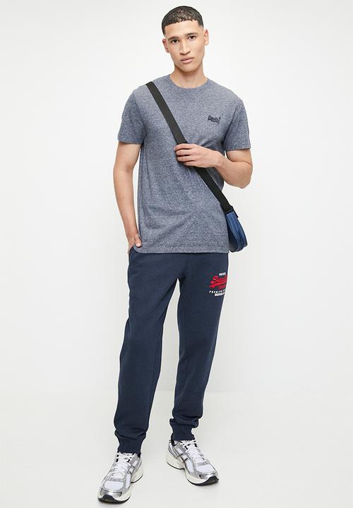 Superdry. - Duo vl graphic slim jogger- Trench Navy Marl