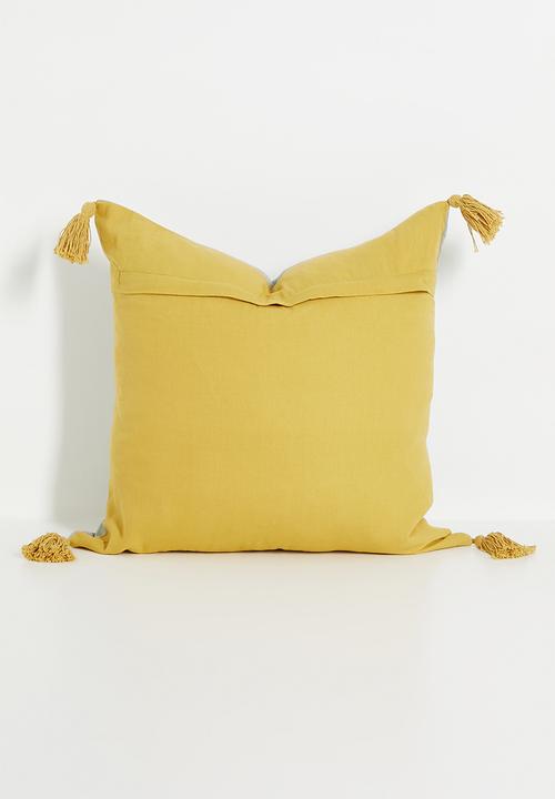 Sixth Floor - Mellio cushion cover - green & mustard