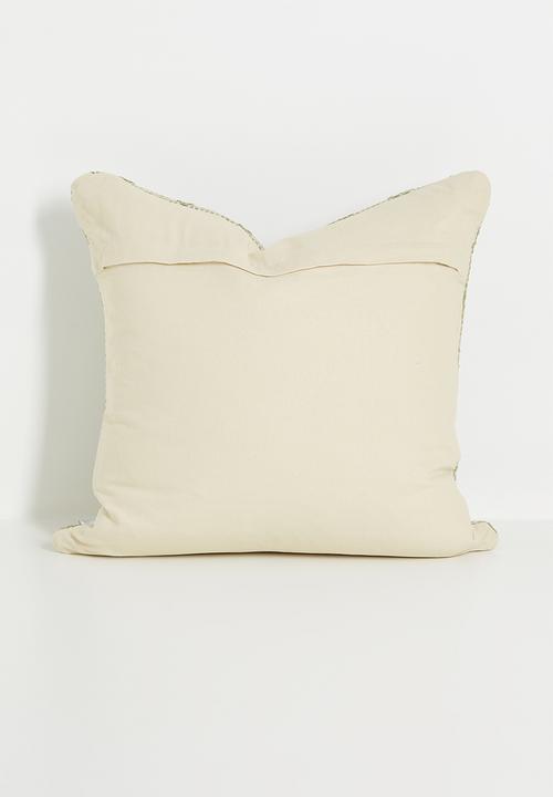 Sixth Floor - Rami woven cushion cover - Green & Neutral