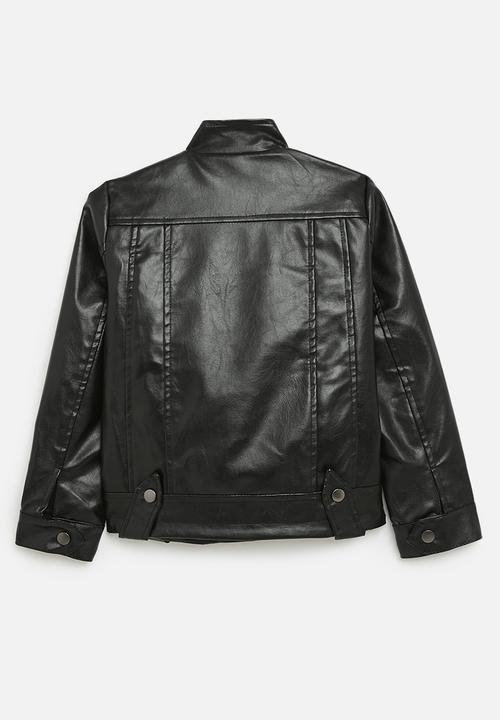 Pop Candy - Faux leather biker jacket - black
