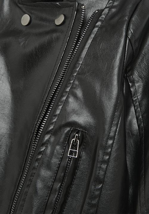 Pop Candy - Faux leather biker jacket - black