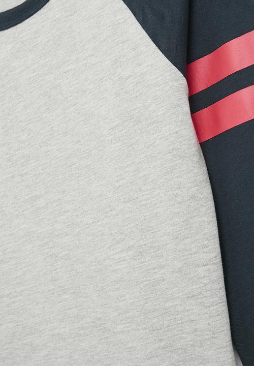 Pop Candy - Raglan tee - grey & navy