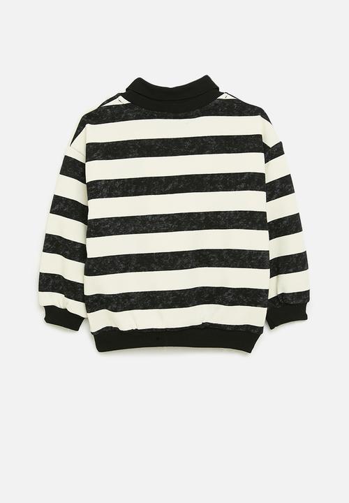 Pop Candy - Striped sweat top - black & white