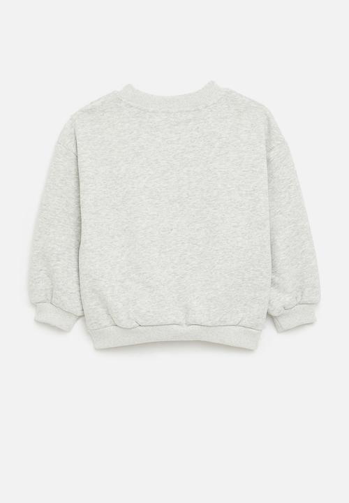 Pop Candy - Lion appliqué sweat top - grey