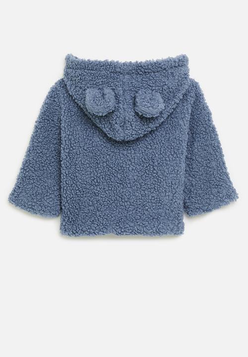 Pop Candy - Hooded  teddy fleece jacket - blue