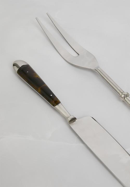Sixth Floor - Tortoise carving set of 2 - Brown