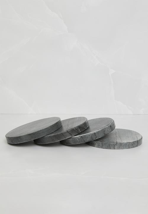 Sixth Floor - Luno marble coaster set of 4 - Black