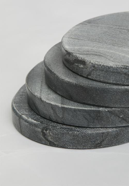 Sixth Floor - Luno marble coaster set of 4 - Black