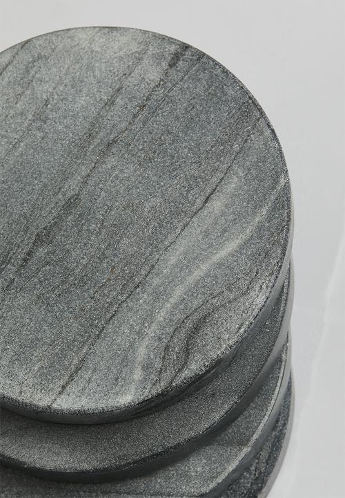 Sixth Floor - Luno marble coaster set of 4 - Black