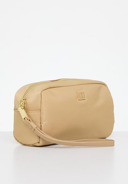 MANGO - Desenli cosmetic top zip bag - gold