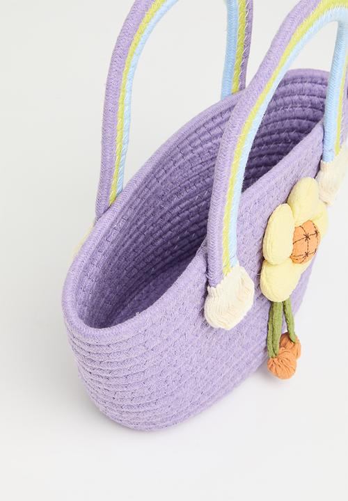 Pop Candy - Floral décor straw bag - lilac