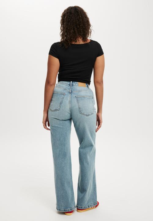 Cotton On - Plus Curvy Stretch Wide Jean - Stone Blue