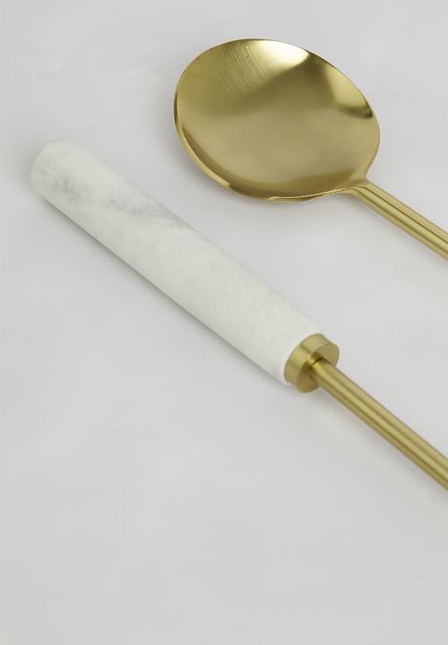Sixth Floor - Mabo marble serving spoons set of 2 - White