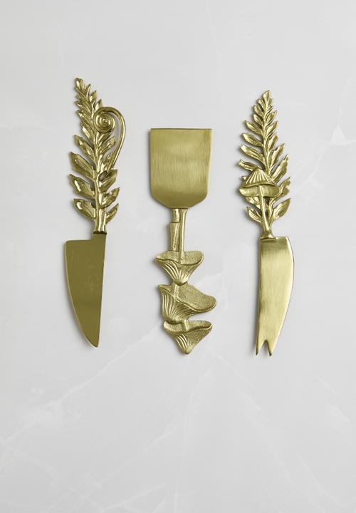Sixth Floor - Mushroom cheese knives set of 3 - Gold