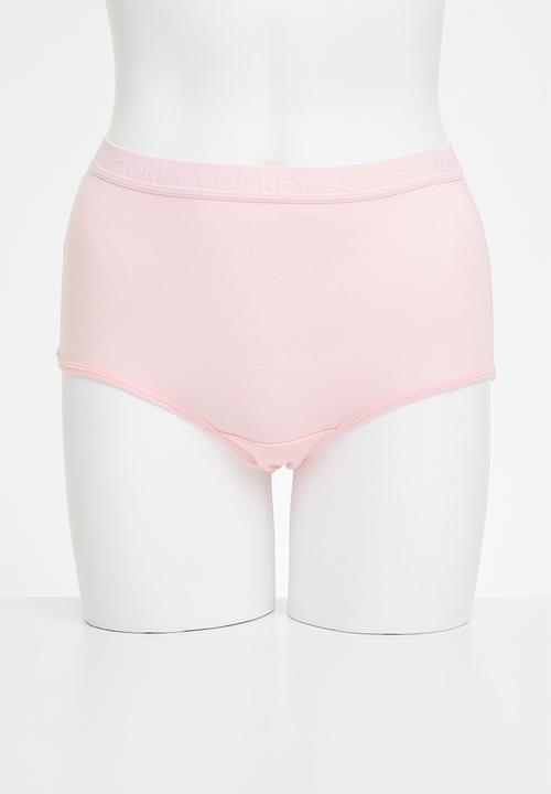 Jockey - 5 pack plain tonal elastic full brief - navy/blue/pink/taupe/capp