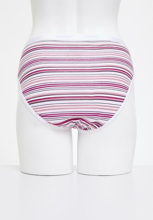 Jockey - 3 pack print french cut - pink/stripe/plum