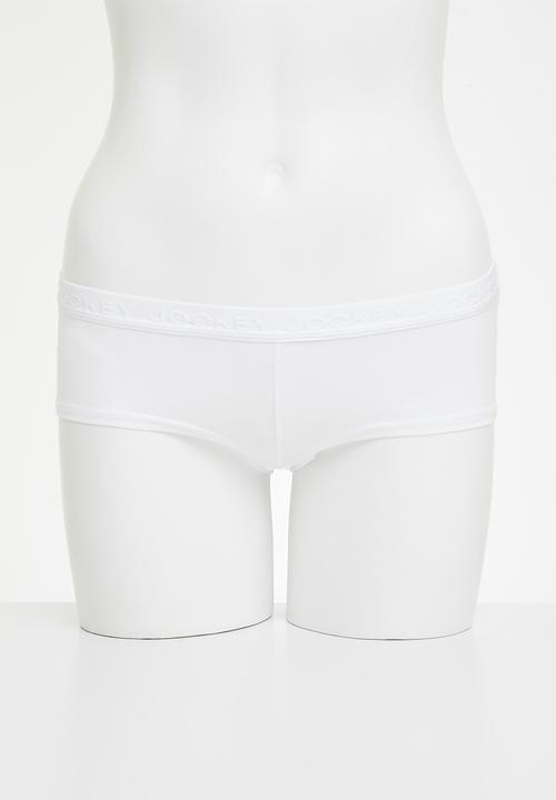 Jockey - 3 pack cotton stretch knicker - white/black/taupe