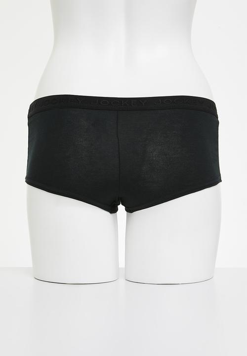 Jockey - 3 pack cotton stretch knicker - white/black/taupe