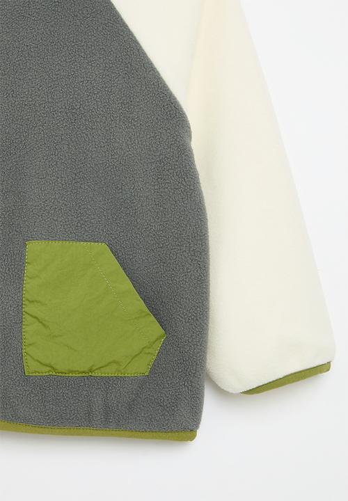 Pop Candy - Contrast teddy fleece jacket-multi