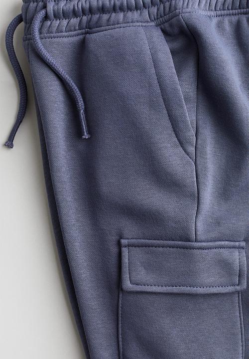 H&M - Brushed-inside cargo joggers - steel blue