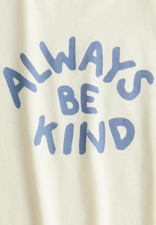 H&M - Cotton jersey t-shirt - light yellow always be kind