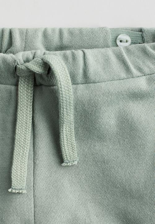 H&M - 2 piece t-shirt and joggers cotton set - light dusty green mickey mous