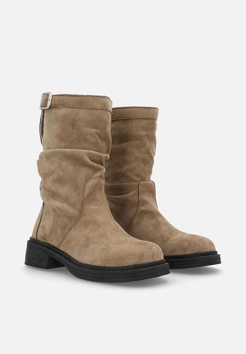 Pop Candy - Faux suede boots - beige