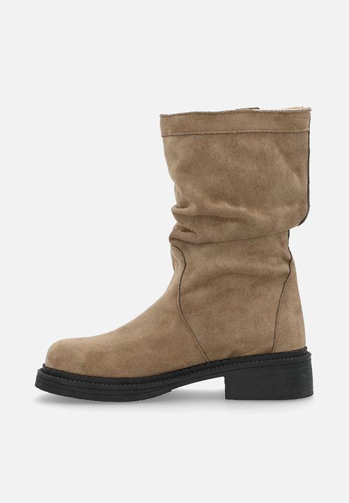 Pop Candy - Faux suede boots - beige