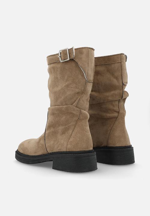 Pop Candy - Faux suede boots - beige