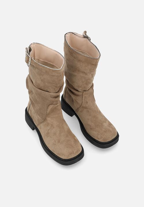 Pop Candy - Faux suede boots - beige