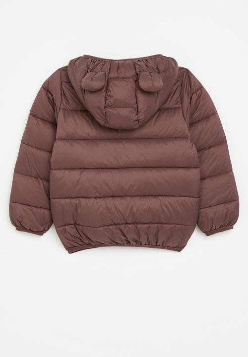 Pop Candy - Hooded puffer jacket - burgundy