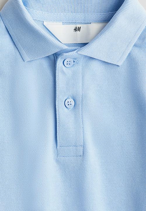 H&M - Cotton piqué polo shirt - light blue
