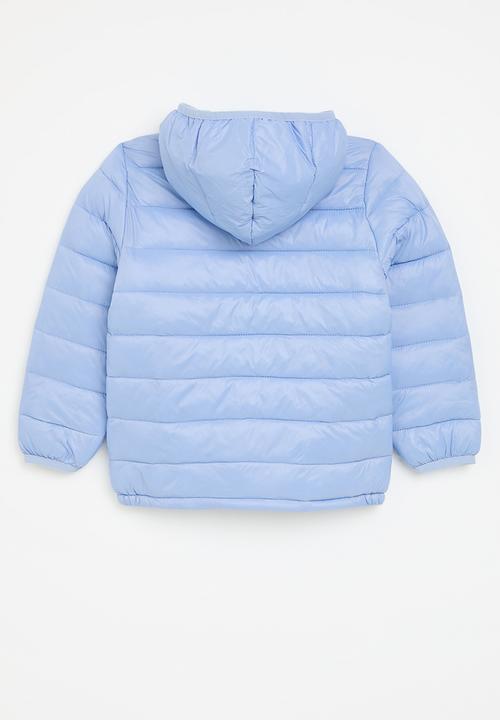 Pop Candy - Hooded puffer jacket-light blue
