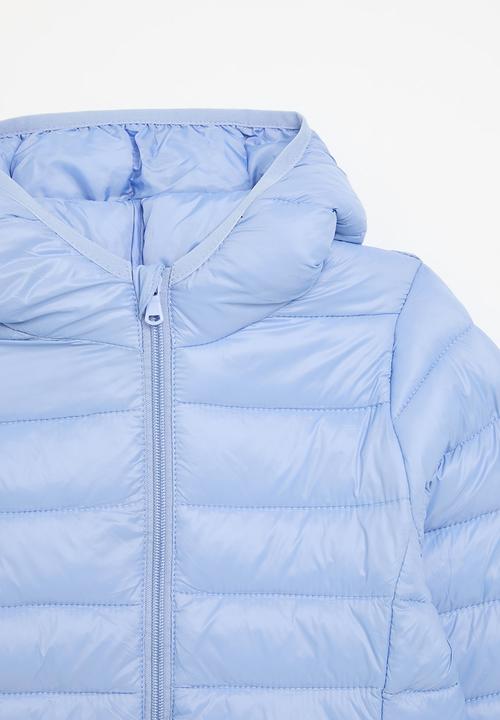Pop Candy - Hooded puffer jacket-light blue